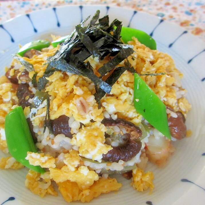 蕗と高野の煮物で炒り卵ちらし寿司